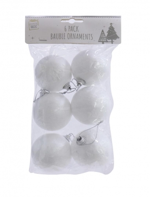 POLYSTYRENE HANGING BAUBLES 6pk