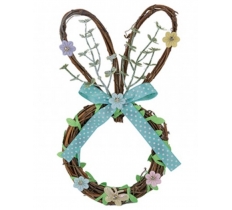 Easter Bunny Head Wreath Decoration 13cm X 24cm