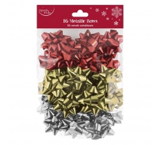 Christmas Traditional Mix Metallic Bows 16pk