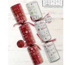 Christmas Crackers 11" x 50 Cream & Red Script ( 44p Each )