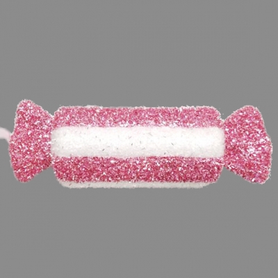 Tinsel Stripe Sweet 28.5X14cm Pink