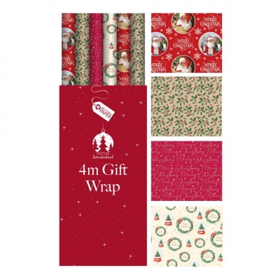 Traditional Christmas Gift Wrap 4m