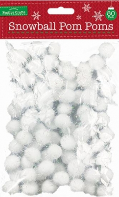 Iridescent Snow Ball Pom-Poms 80Pack