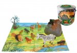 Wild Animlas In Tuble With Play Mat 18 Pack