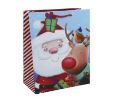 Christmas Cute Santa Reindeer Large Gift Bag