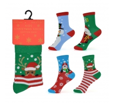 Kids Cotton Rich Christmas Design Socks