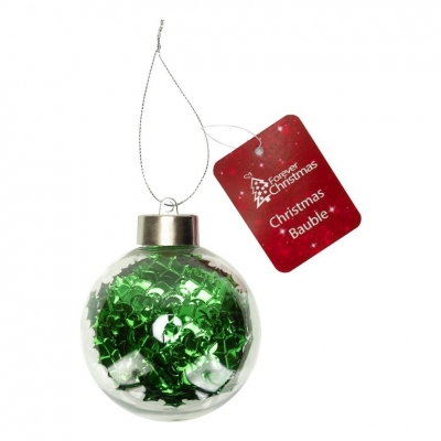 Christmas Bauble Clear Plastic 8cm