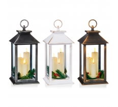 Triple Candle Lantern 27cm ( Assorted Colours )