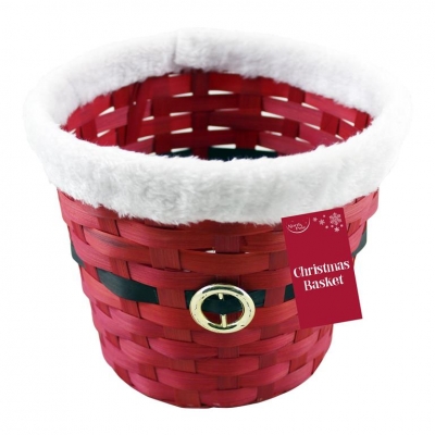 Christmas Red Round Hamper Basket