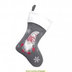 Deluxe Plush Grey Knitted Gonk Gnome Stocking 40cm X 25cm