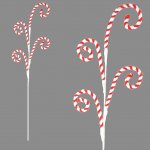 73cm Chenille Candy Cane Swirl Pick