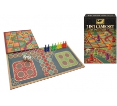2 In 1 Snakes & Ladders And Ludo Game Set