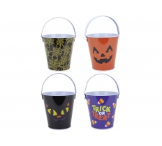 Halloween Assorted Printed Candy Tin Buckets