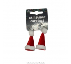 Santa Hat Earrings 6 x 2.5cm