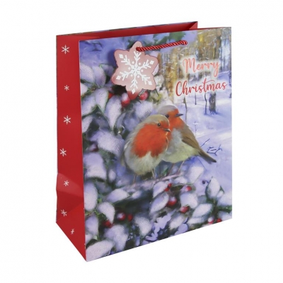 Christmas Robin Large Bag ( 265Mm X 330Mm X 140Mm )