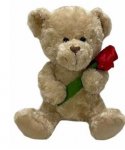 Valentines Bear With Rose 25cm