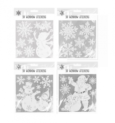 3D Christmas Window Stickers