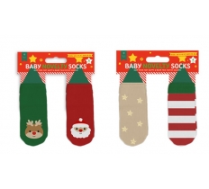 Baby Printed Festive Socks 4pk