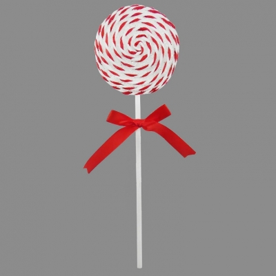 9.5 X 30cm Candy String Lollipop White/Red