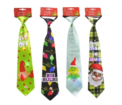 Christmas Light Up Wide Tie 42cm