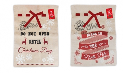 Christmas Printed Jute Sack 50cm x 70cm