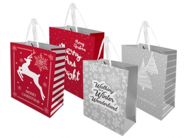 Christmas Traditional Medium Gift Bags ( 2 Pack )