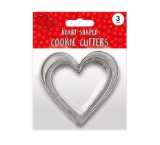 Heart Shaped Cookie Cutters 3pk