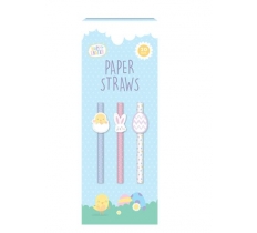 EASTER PAPER STRAWS 20PK