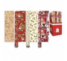 Christmas Traditional Wrap 7m ( 4 Assorted Designs )