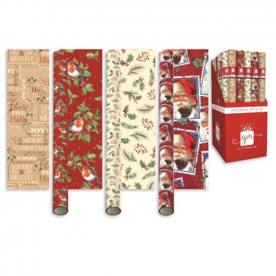 Christmas Traditional Wrap 7m ( 4 Assorted Designs )