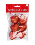 Valentine's Hanging Foam Hearts 6pk