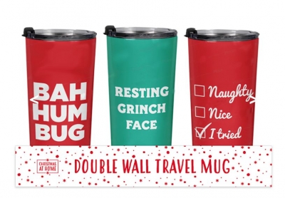 Christmas Slogan Travel Cup ( Assorted Designs )