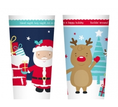 Christmas Printed Plastic Tumble ( 2 Assorted Designs )