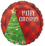 Festive Christmas Tree 18" Plaid Balloon