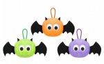 Cute Furry 8cm Plush Bat On Hang Loop ( Assorted Colours )