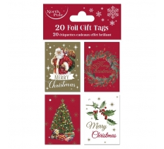 Christmas Traditional Foil Gift Tag 20 Pack