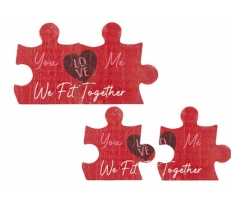 Valentine's Day Love Decal Puzzle Pieces 9cm Set Of 2