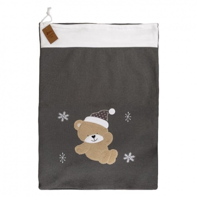 Deluxe Grey Knitted Teddy Sack 50X70cm