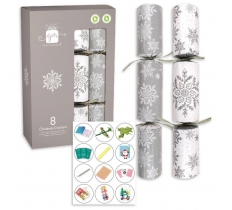 Christmas Crackers 12" X 8 Silver & White