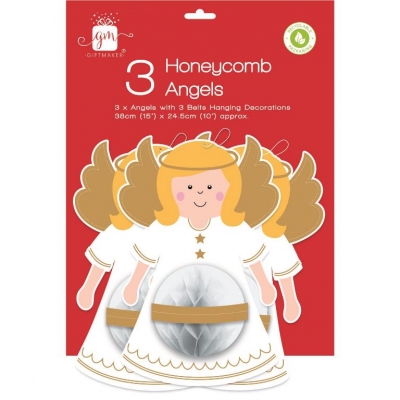 Christmas Honeycomb Angel 3 Pack