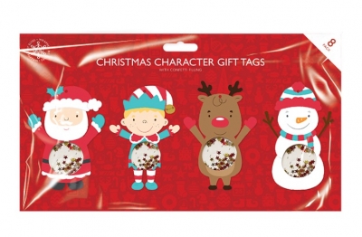 Christmas Figures Confetti Tags 8 Pack