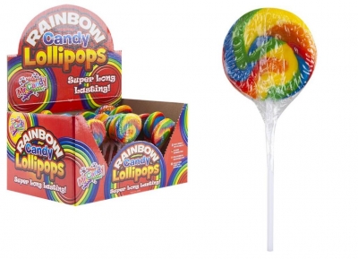 Round Swirl Rainbow Lolly With Stick