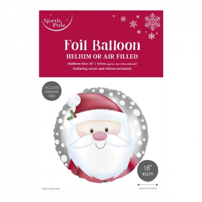 Christmas 18" Santa Head Foil Balloon