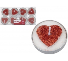 Glitter Heart Tealight Candles 8 X 10g