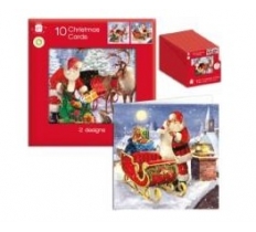 Christmas Square Traditional Outdoor Santa Pack of 10