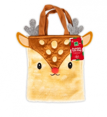 Christmas Rudolph Fluffy Tote Bag 20x24cm