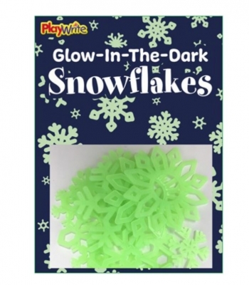 16Pack Glow In The Dark Snowflakes 20X14cm