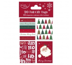 Christmas Contemp Foil Gift Tags 20pk