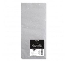 Silver Glitter Tissue Paper ( 6 Sheets )