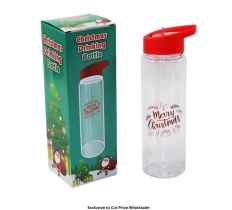 Christmas Drinking Water Bottle With Red Cap